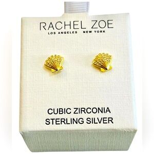 Rachel Zoe Gold Cubic Zirconia Shell Earrings